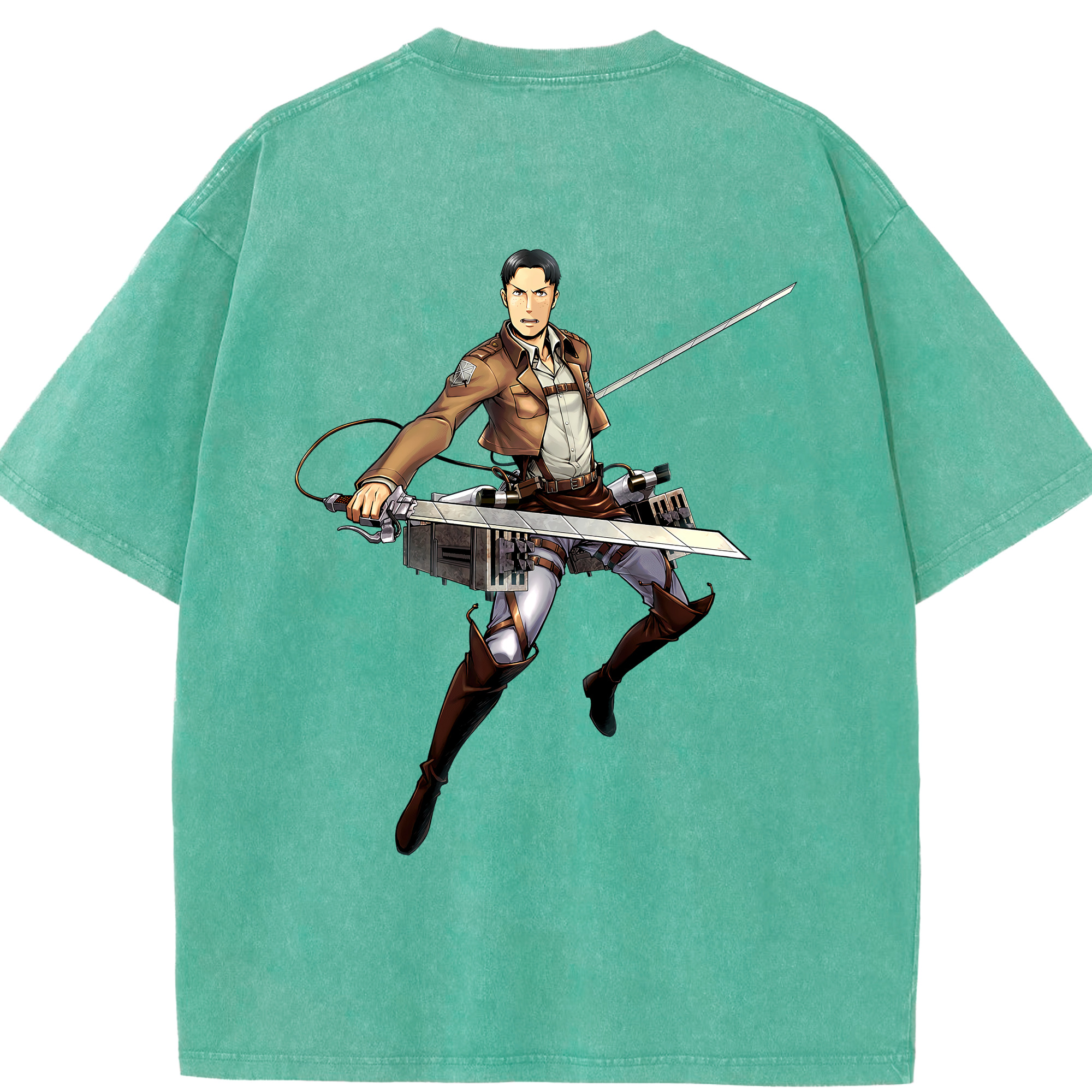 （画像用） 進撃の巨人 Attack on Titan 綿100% ヴィンテージ風 半袖Tシャツ（背面プリント）